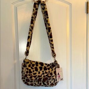 Gilda Paris Bold Leopard Print Brown and Black Shoulder Bag